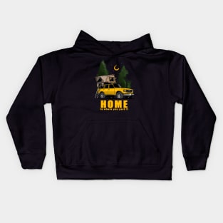 Yellow Land Cruiser - Home is where you park it Land Cruiser Kids Hoodie